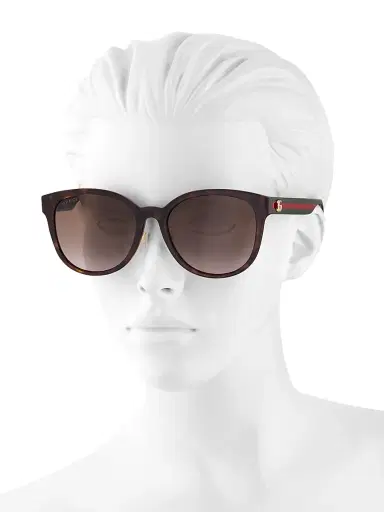 Gucci Women's 56MM Round Sunglasses - Havana Green Brown | Thumbnail 4