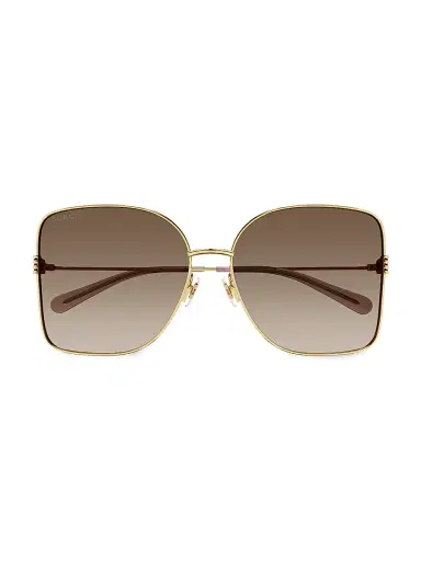 Gucci Women's 60MM Butterfly Sunglasses - Gold | Thumbnail 1
