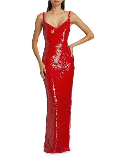 L'AGENCE Women's Karma Sequined Sleeveless Maxi Dress - Cobalt | Thumbnail 2