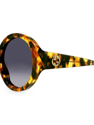 Gucci Women's 56MM Round Sunglasses - Havana | Thumbnail 3 Gucci Women's 56MM Round Sunglasses - Havana | Thumbnail 3