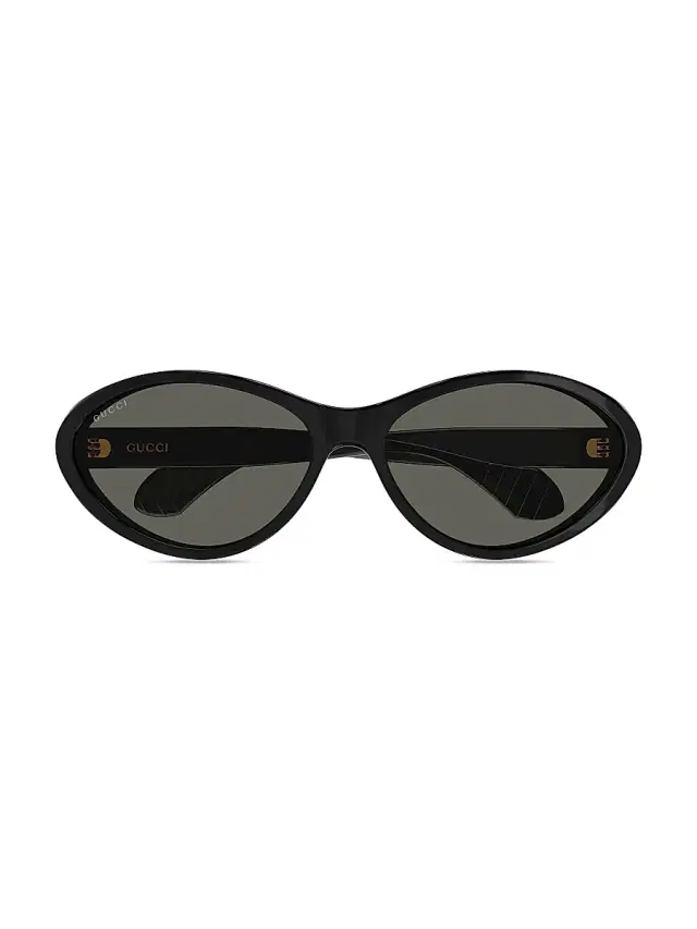 Women's Fashion Show 67MM Oval Sunglasses - Black