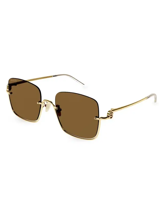 Women's GG Upside Down Square Sunglasses - Gold
