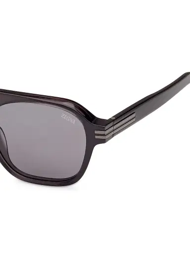 ZEGNA Men's 51MM Round Sunglasses - Dark Green Polarized Smoke | Thumbnail 2 ZEGNA Men's 51MM Round Sunglasses - Dark Green Polarized Smoke | Thumbnail 2