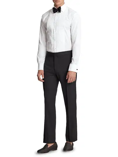 Ralph Lauren Purple Label Men's Aston Poplin Tuxedo Shirt - White | Thumbnail 2