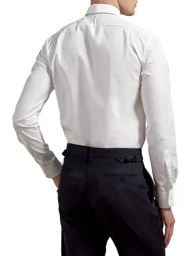 Ralph Lauren Purple Label Men's Aston Poplin Tuxedo Shirt - White | Thumbnail 5