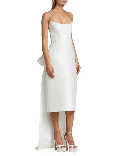 Amsale Women's Bow-Back Mikado Satin Bridal Dress | Thumbnail 2 Amsale Women's Bow-Back Mikado Satin Bridal Dress | Thumbnail 2