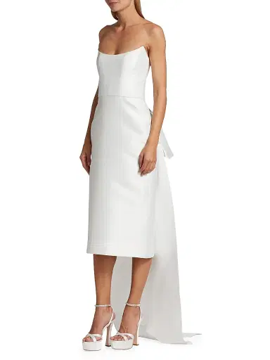 Amsale Women's Bow-Back Mikado Satin Bridal Dress | Thumbnail 4 Amsale Women's Bow-Back Mikado Satin Bridal Dress | Thumbnail 4