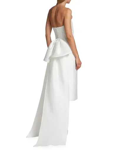 Amsale Women's Bow-Back Mikado Satin Bridal Dress | Thumbnail 5 Amsale Women's Bow-Back Mikado Satin Bridal Dress | Thumbnail 5