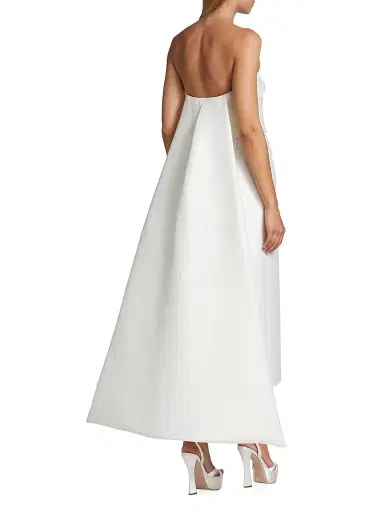 Amsale Women's Mikado Satin Tea-Length Bridal Dress | Thumbnail 5 Amsale Women's Mikado Satin Tea-Length Bridal Dress | Thumbnail 5