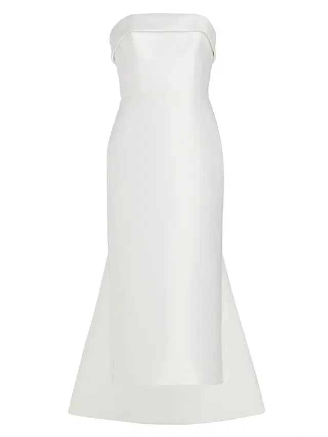 Amsale Women's Mikado Satin Tea-Length Bridal Dress -