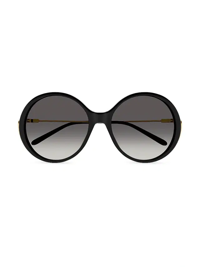 Women's Elys Acetate 58MM Round Sunglasses - Black