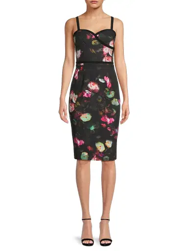 BLACK HALO Women's Daria Floral Sweetheart Midi-Dress | Thumbnail 3 BLACK HALO Women's Daria Floral Sweetheart Midi-Dress | Thumbnail 3