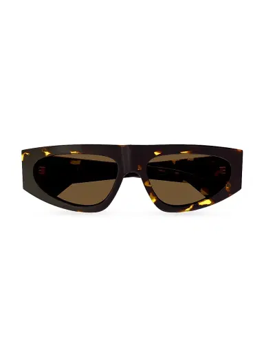 Bottega Veneta Women's Nude Triangle 57MM Geometric Sunglasses - Havana Brown | Thumbnail 2