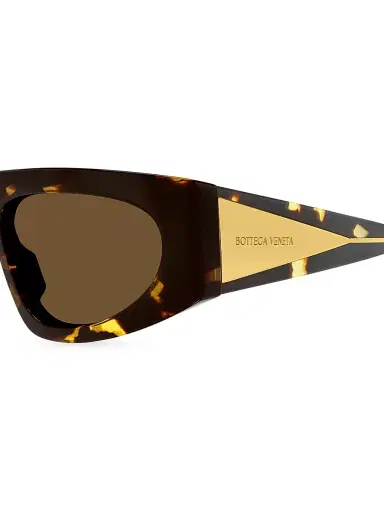 Bottega Veneta Women's Nude Triangle 57MM Geometric Sunglasses - Havana Brown | Thumbnail 3