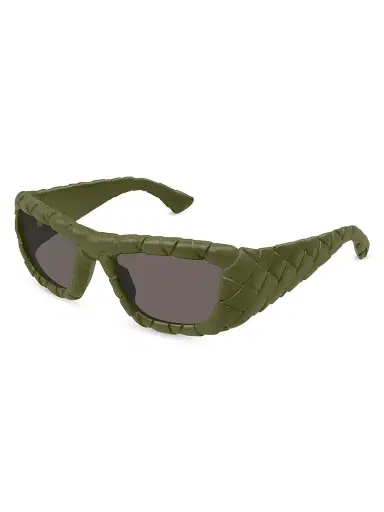 Bottega Veneta Women's Intrecciato 56MM Round Sunglasses | Thumbnail 2