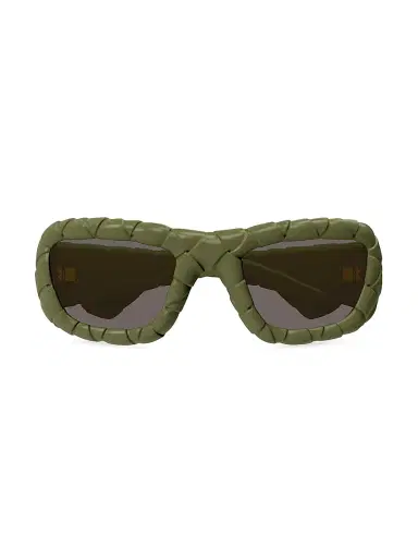 Bottega Veneta Women's Intrecciato 56MM Round Sunglasses | Thumbnail 1