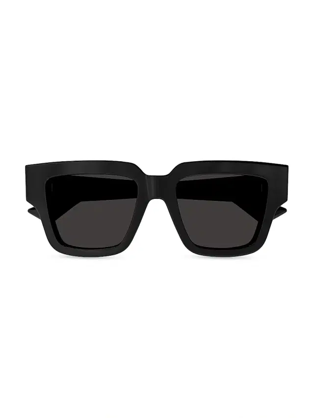 Bottega Veneta Women's Nude Triangle 52MM Rectangular Sunglasses - Black Dark Grey