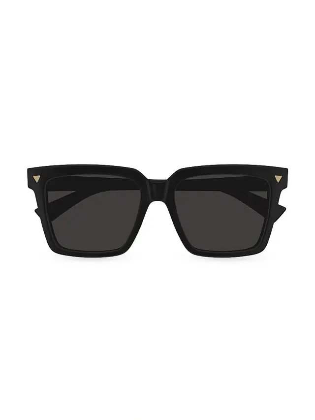 Bottega Veneta Women's Triangle Stud 55MM Sunglasses - Black
