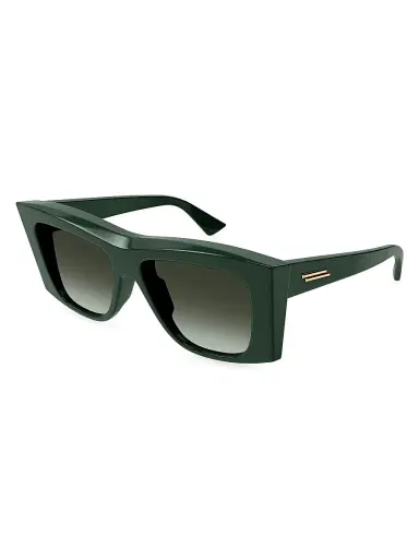 Bottega Veneta Women's Knot 99MM Geometrical Sunglasses - Green | Thumbnail 2
