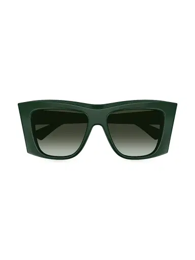 Bottega Veneta Women's Knot 99MM Geometrical Sunglasses - Green | Thumbnail 1