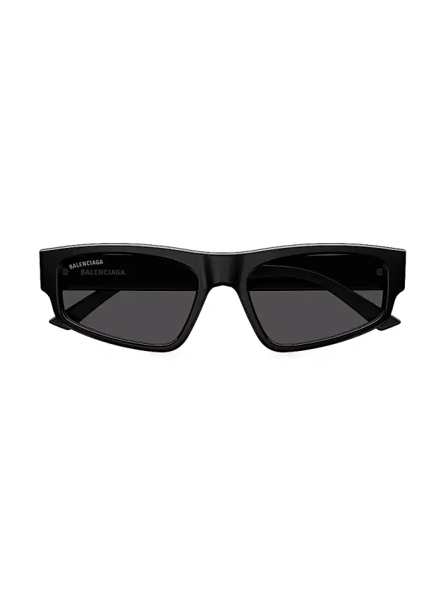 Balenciaga Women's Flat 56MM Rectangular Sunglasses - Black