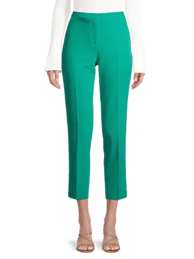 Kobi Halperin Women's Alexi Twill Crop Cigarette Pants - Dark Turquoise | Thumbnail 3