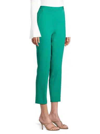 Kobi Halperin Women's Alexi Twill Crop Cigarette Pants - Dark Turquoise | Thumbnail 4
