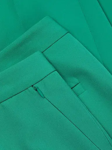 Kobi Halperin Women's Alexi Twill Crop Cigarette Pants - Dark Turquoise | Thumbnail 6