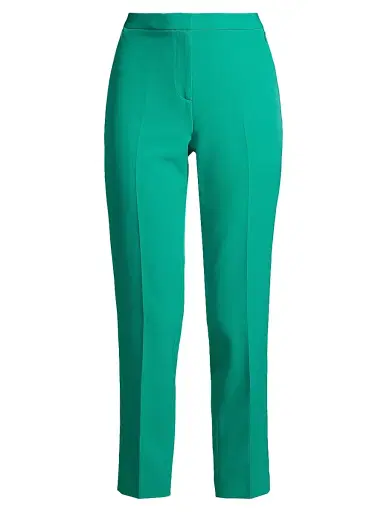 Kobi Halperin Women's Alexi Twill Crop Cigarette Pants - Dark Turquoise | Thumbnail 1
