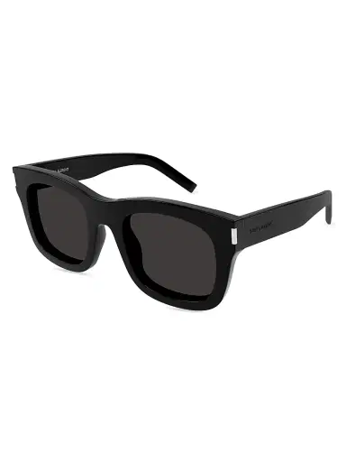 Saint Laurent Women's 55MM Acetate Square Sunglasses - Black Dark Grey | Thumbnail 2 Saint Laurent Women's 55MM Acetate Square Sunglasses - Black Dark Grey | Thumbnail 2