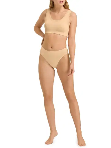 Hanro Women's Touch Feeling Padded Crop Top - Beige - Size XL | Thumbnail 2 Hanro Women's Touch Feeling Padded Crop Top - Beige - Size XL | Thumbnail 2