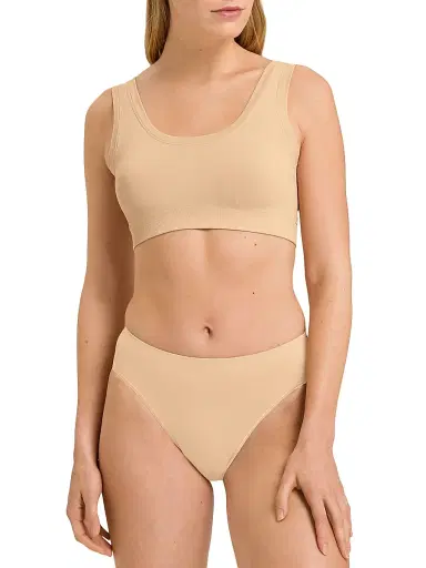 Hanro Women's Touch Feeling Padded Crop Top - Beige - Size XL | Thumbnail 3 Hanro Women's Touch Feeling Padded Crop Top - Beige - Size XL | Thumbnail 3