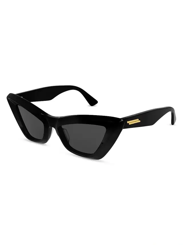 Bottega Veneta Women's Minimalist 53MM Cat-Eye Sunglasses - Black