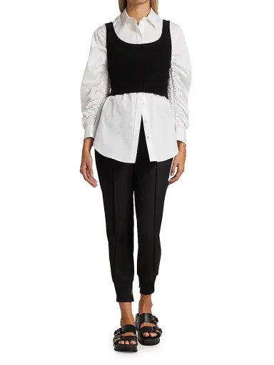 3.1 Phillip Lim Women's Gathered Sleeve Blouse - Optic White - Size 12 | Thumbnail 6
