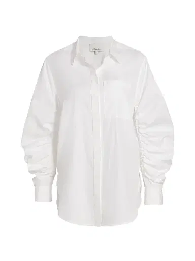 3.1 Phillip Lim Women's Gathered Sleeve Blouse - Optic White - Size 12 | Thumbnail 1
