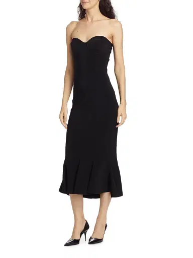 Norma Kamali Women's Strapless Corset Dress - Black | Thumbnail 3