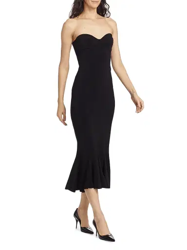Norma Kamali Women's Strapless Corset Dress - Black | Thumbnail 4