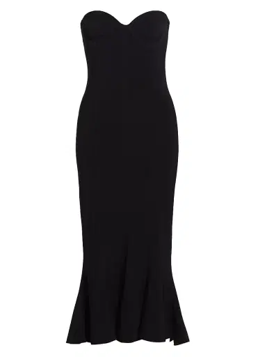 Norma Kamali Women's Strapless Corset Dress - Black | Thumbnail 1