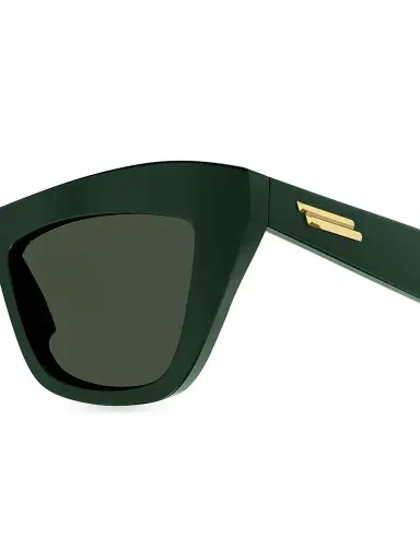 Bottega Veneta Women's Classic Ribbon 55MM Sunglasses - Green | Thumbnail 3
