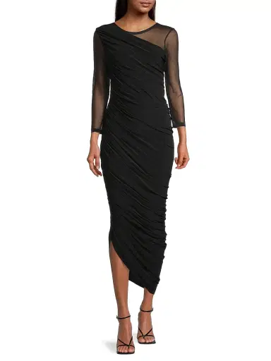 Norma Kamali Women's Diana Shoulder-Side Drape Gown - Black | Thumbnail 2