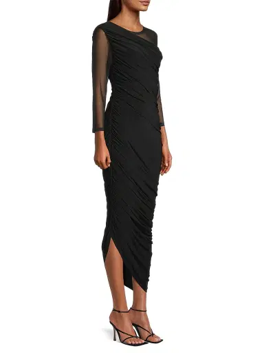 Norma Kamali Women's Diana Shoulder-Side Drape Gown - Black | Thumbnail 4