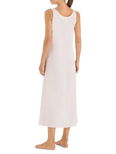 Hanro Women's Cotton Deluxe Long Tank Gown - Crystal Pink | Thumbnail 3