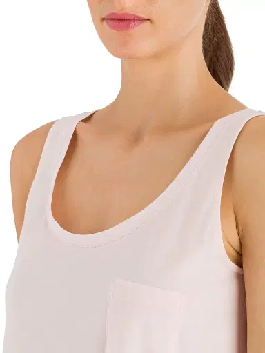 Hanro Women's Cotton Deluxe Long Tank Gown - Crystal Pink | Thumbnail 4