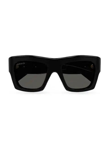 Gucci Women's Fashion Show 52MM Squared Sunglasses - Black Dark Grey | Thumbnail 2