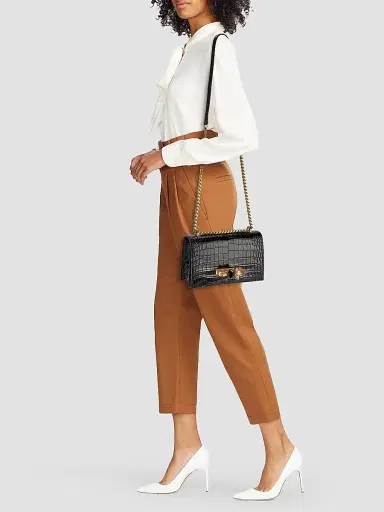 Alexander McQueen Women's Jewelled Satchel In Leather - Black | Thumbnail 3 Alexander McQueen Women's Jewelled Satchel In Leather - Black | Thumbnail 3