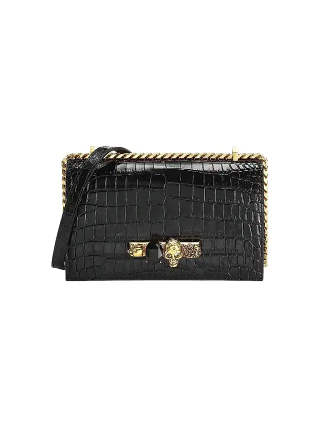 McQueen Women's Jewelled Satchel In Leather - Black