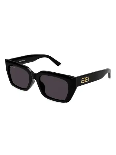 Balenciaga Women's Rive Gauche 54MM Rectangular Sunglasses - Black | Thumbnail 2