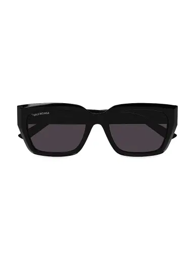 Balenciaga Women's Rive Gauche 54MM Rectangular Sunglasses - Black | Thumbnail 1