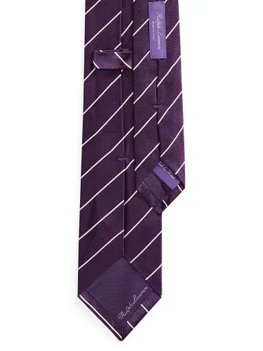Ralph Lauren Purple Label Men's Striped Silk Tie - Dark Purple | Thumbnail 2 Ralph Lauren Purple Label Men's Striped Silk Tie - Dark Purple | Thumbnail 2
