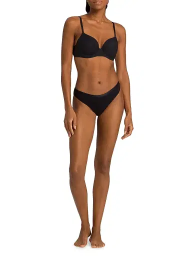 Hanro Women's Cotton Sensation T-Shirt Bra - Black - Size 38D | Thumbnail 2 Hanro Women's Cotton Sensation T-Shirt Bra - Black - Size 38D | Thumbnail 2